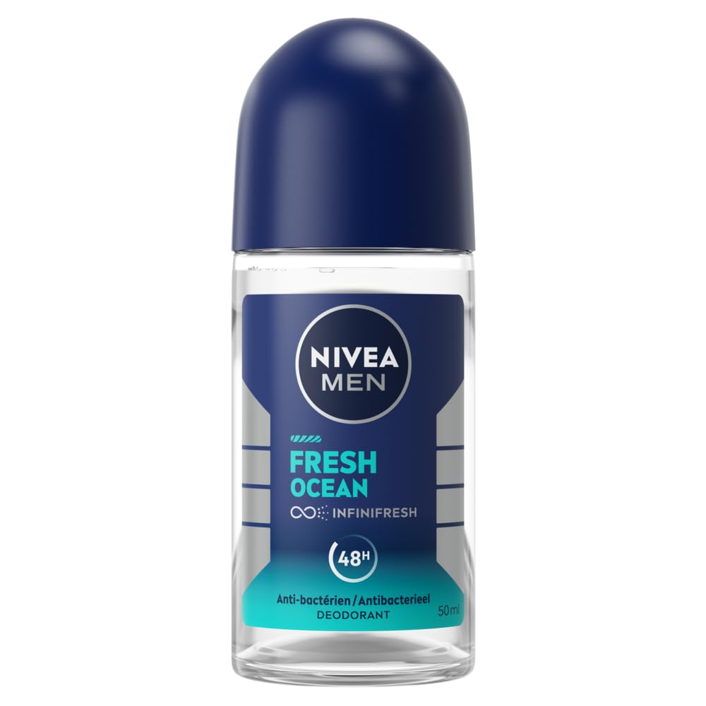 NIVEA MEN Déodorant bille Fresh Ocean pour homme, protection 48h, adapté aux hommes en mouvement