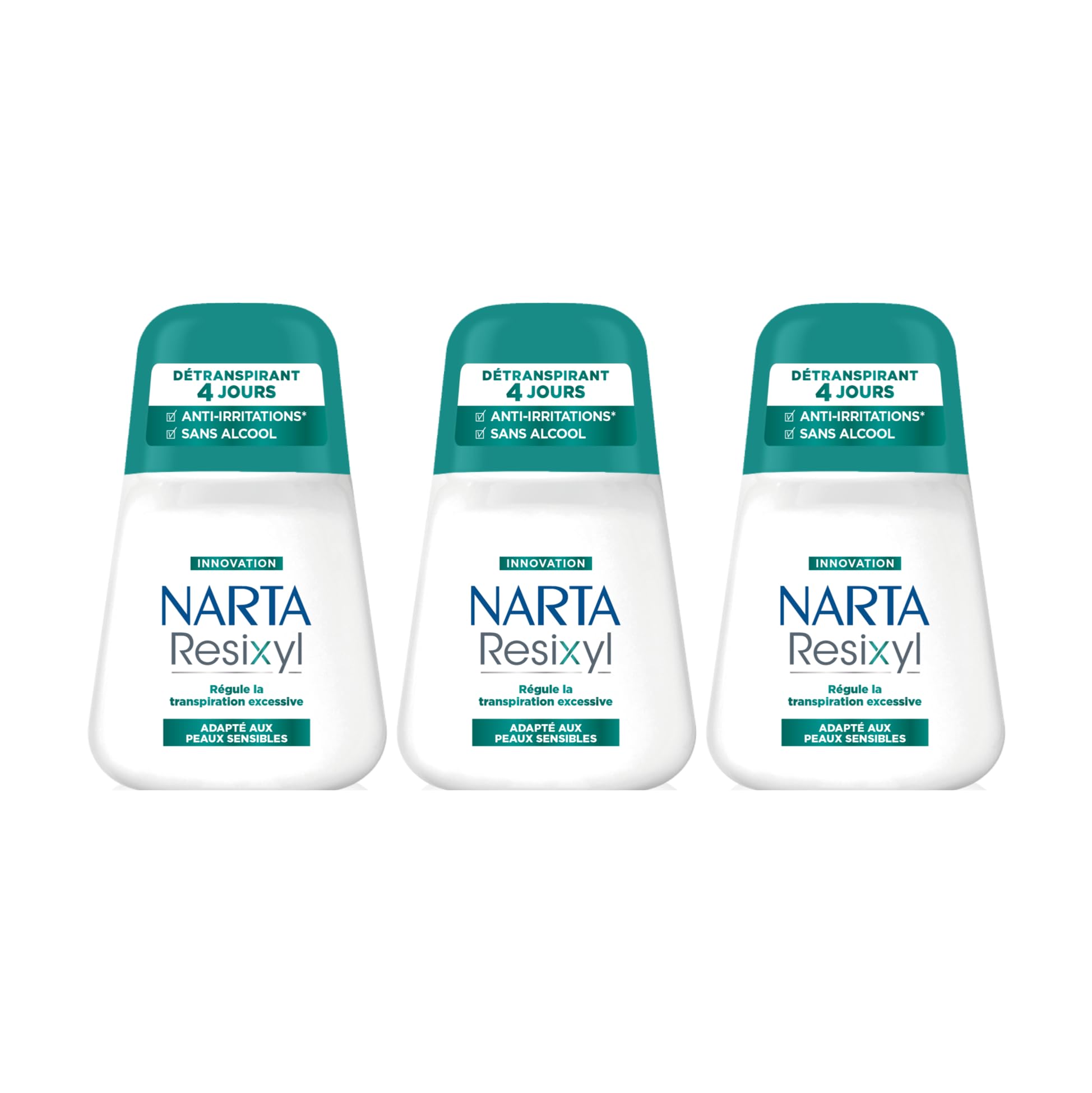 Narta Resixyl - Déodorant Femmes Anti-transpirant Efficace 4 Jours - 3 x 50ml