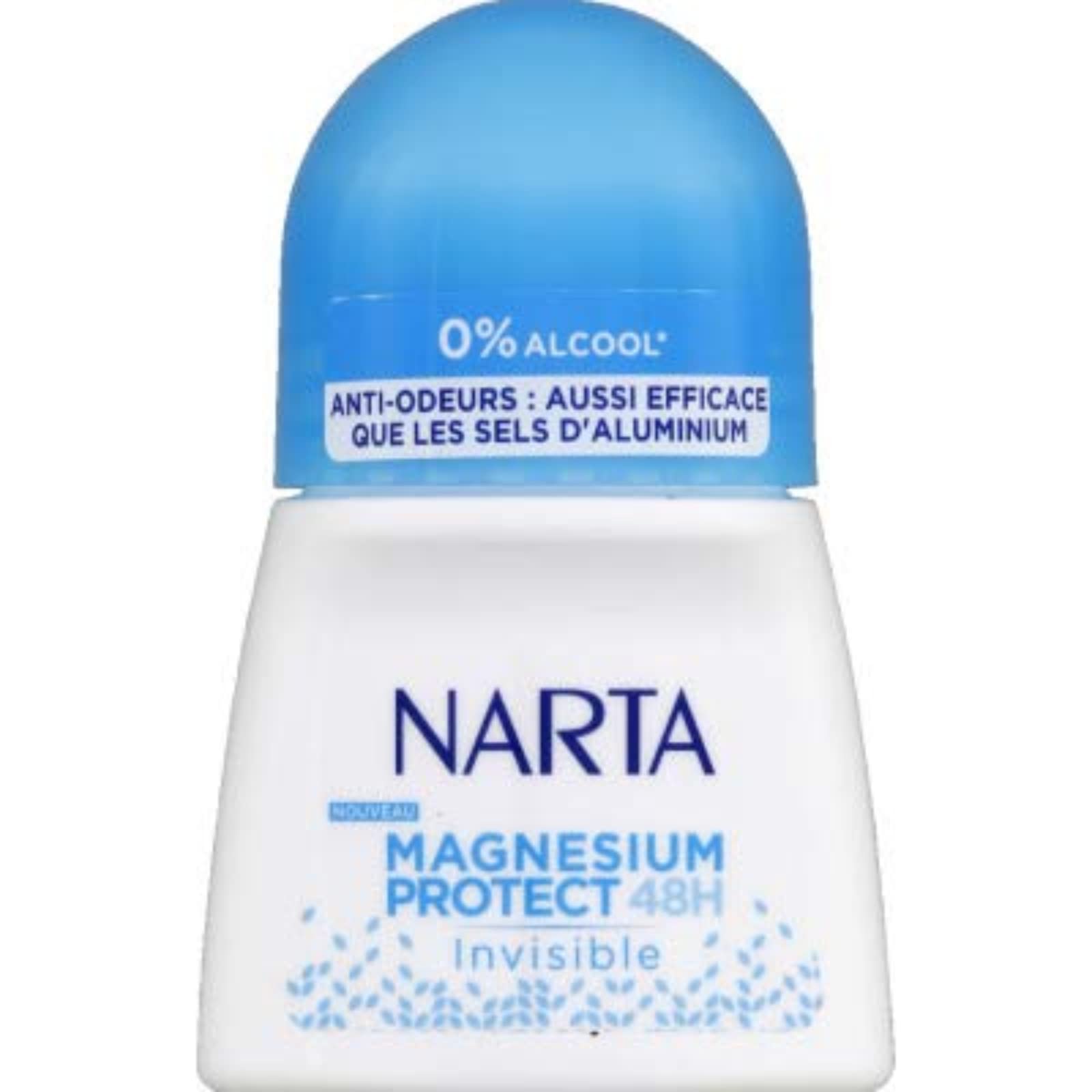 Narta Déodorant 48H Magnesium Protect - Parfum Floral - Hommes - Bain etGYM - Hypoallergénique - 50 ml